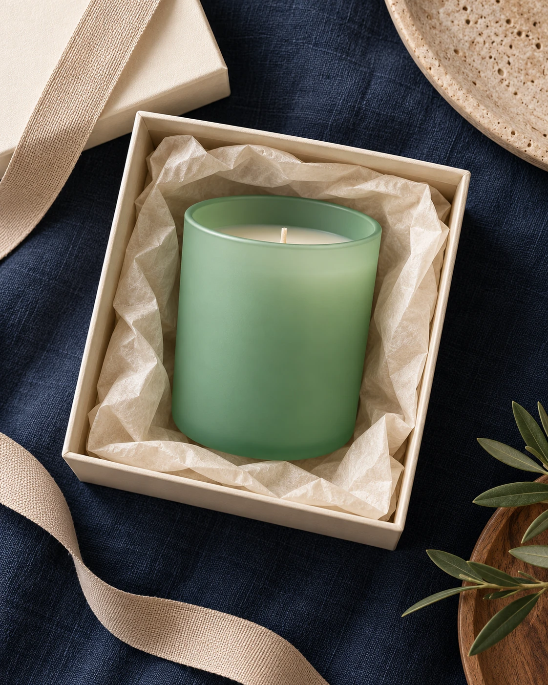Colour candle jars in Gift presentation