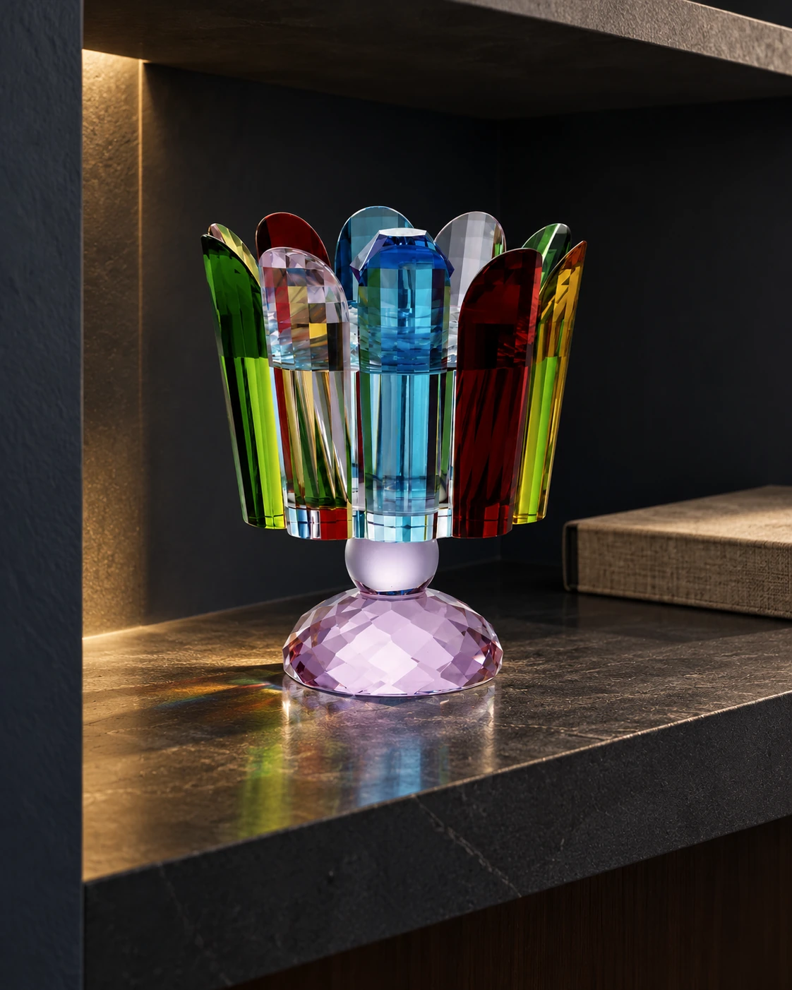 Colour petal vase in Art collector alcove